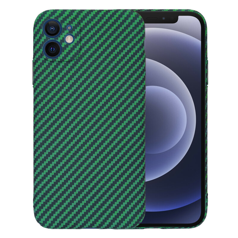 Husa iPhone 12 Techsuit Carbonite FiberShell, verde