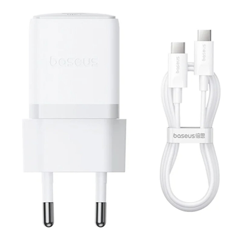 Incarcator Type-C Fast Charge + cablu Type-C Baseus Palm, alb P10111605213-01