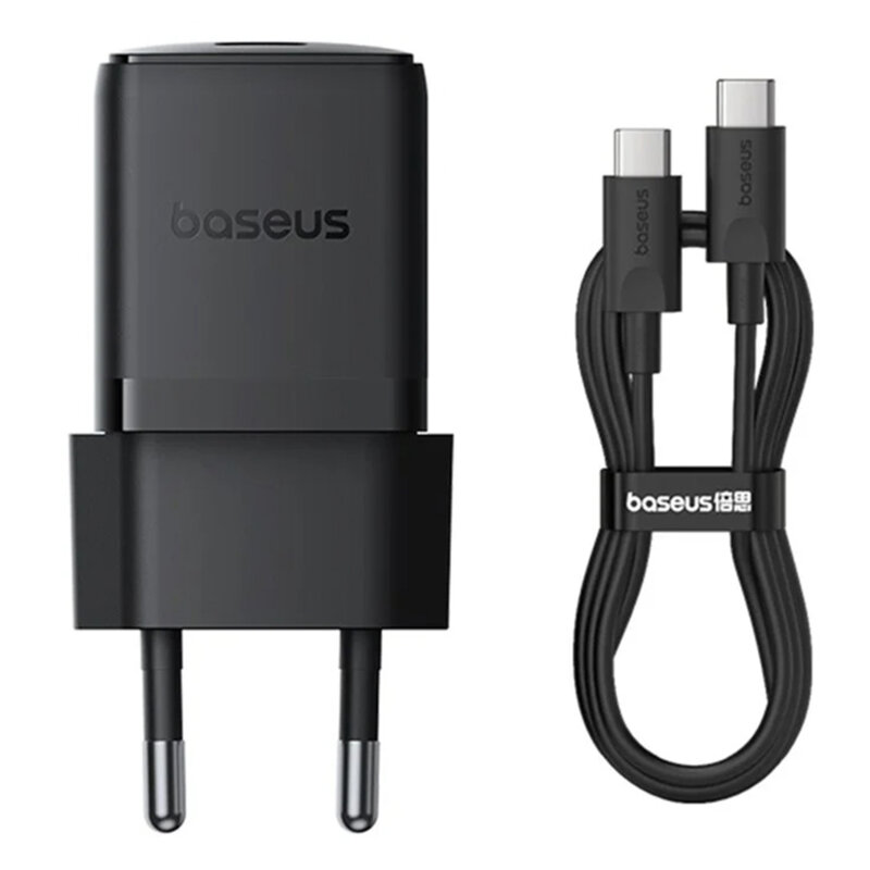 Incarcator Type-C Fast Charge + cablu Type-C Baseus Palm, negru P10111605113-01