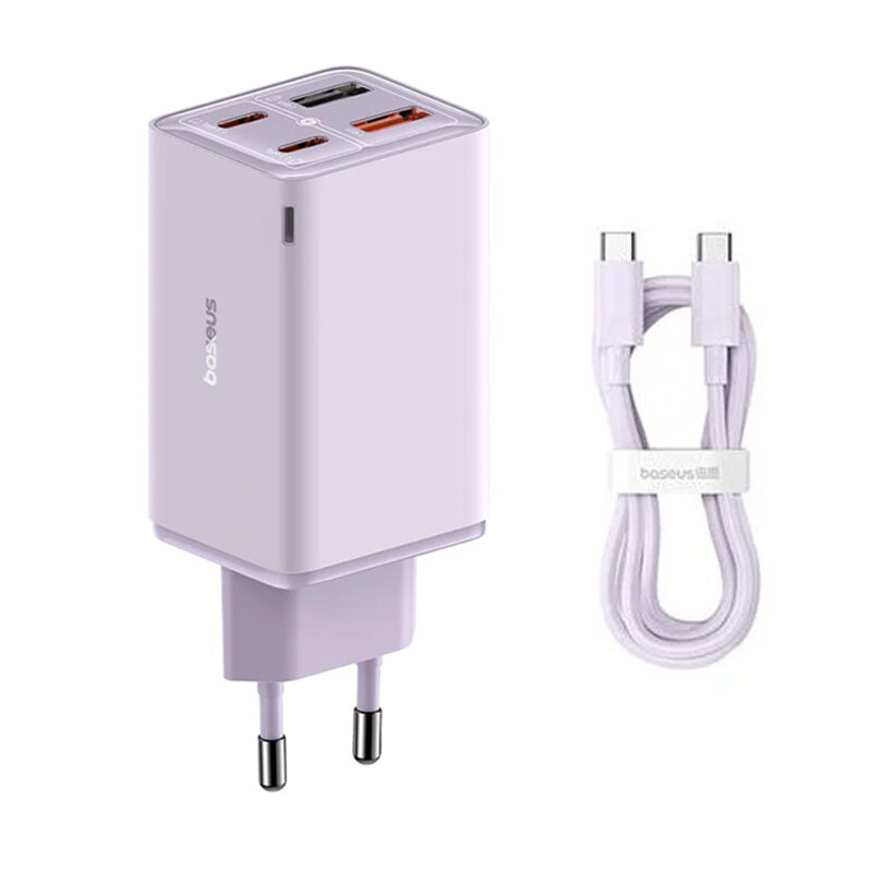 Incarcator priza GaN USB Type-C + cablu Type-C Baseus, 65W, P10162701533-00