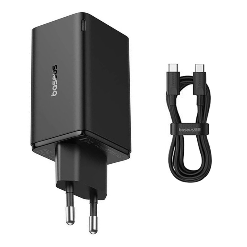 Incarcator priza GaN USB Type-C + cablu Type-C Baseus, 65W, P10162701113-00