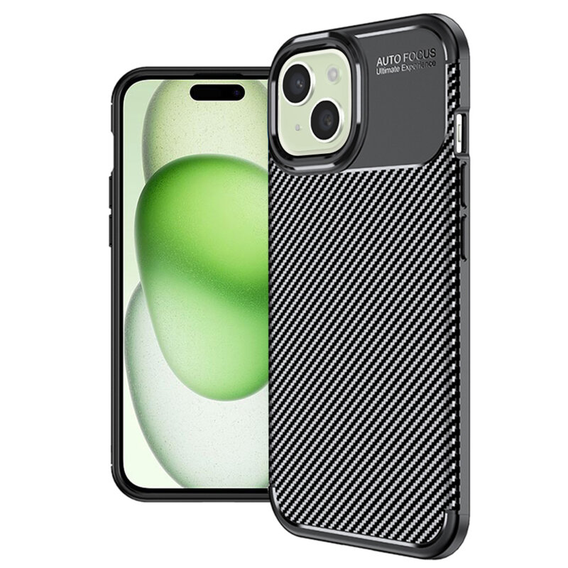 Husa iPhone 15 Plus Techsuit CarbonFiber, negru