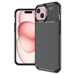 Husa iPhone 15 Techsuit CarbonFiber, negru