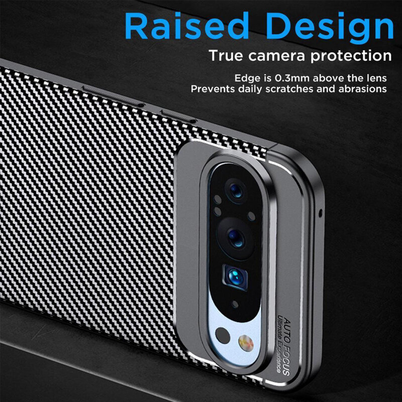 Husa Google Pixel 9 Pro XL Techsuit CarbonFiber, negru