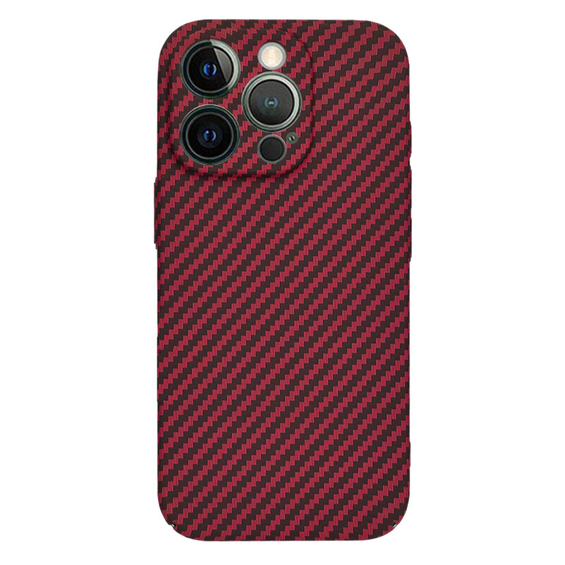Husa iPhone 12 Pro Techsuit Carbonite FiberShell, rosu