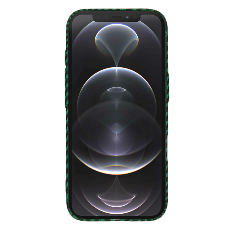 Husa iPhone 12 Pro Techsuit Carbonite FiberShell, verde