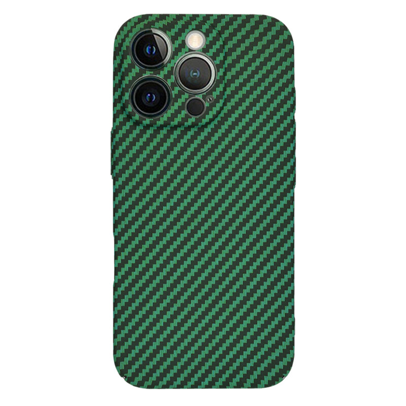 Husa iPhone 12 Pro Techsuit Carbonite FiberShell, verde