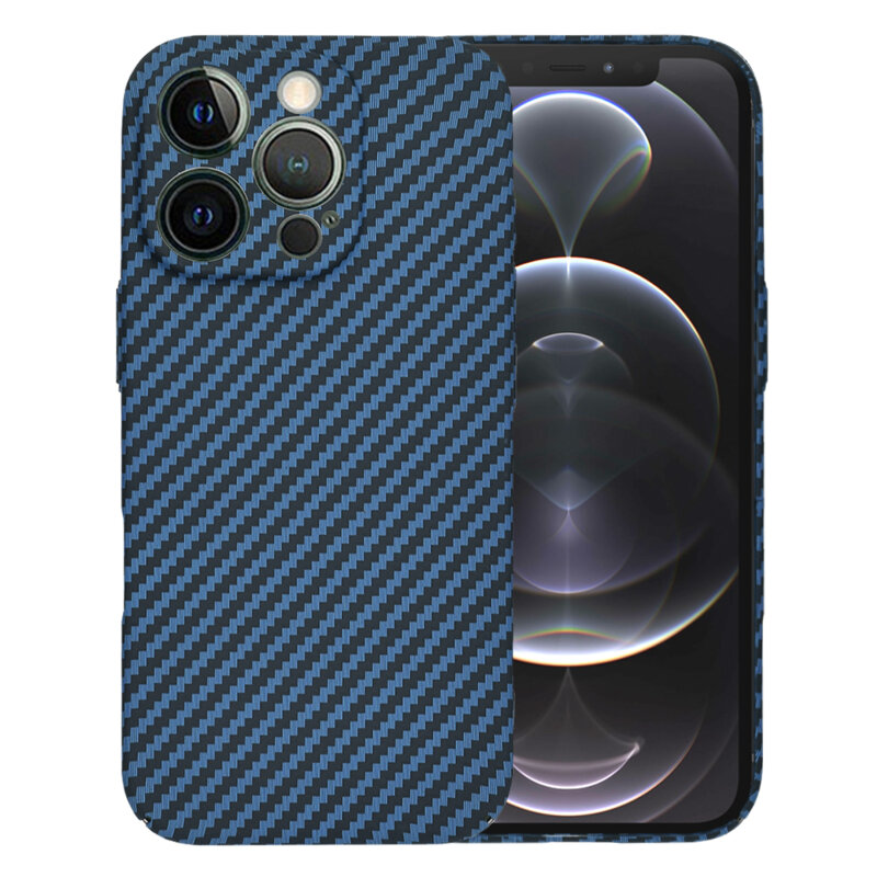 Husa iPhone 12 Pro Techsuit Carbonite FiberShell, cyan