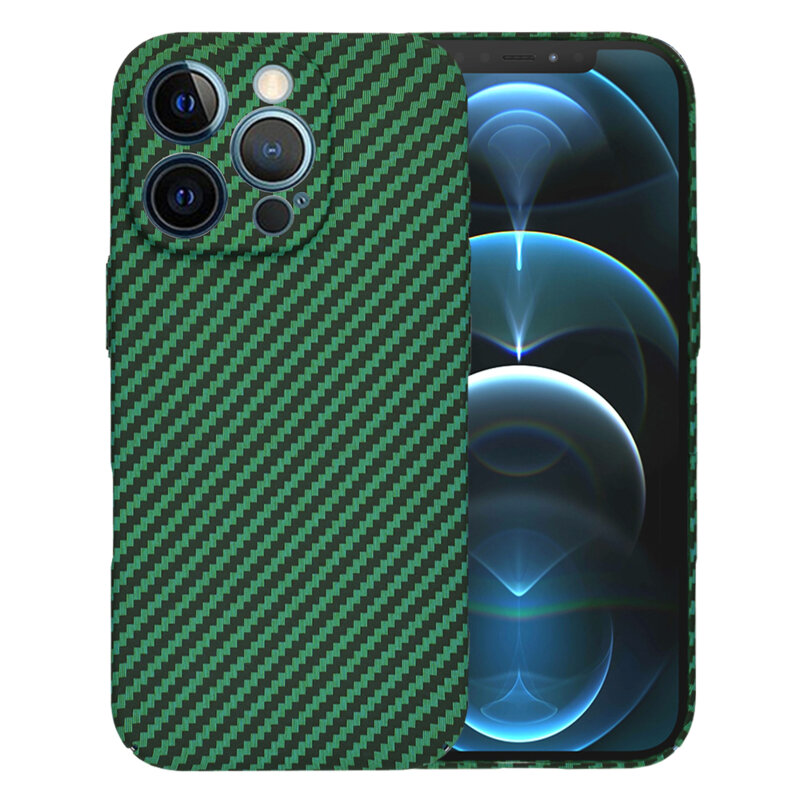 Husa iPhone 12 Pro Max Techsuit Carbonite FiberShell, verde