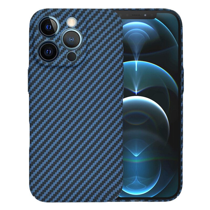 Husa iPhone 12 Pro Max Techsuit Carbonite FiberShell, cyan