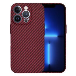 Husa iPhone 13 Pro Max Techsuit Carbonite FiberShell, rosu