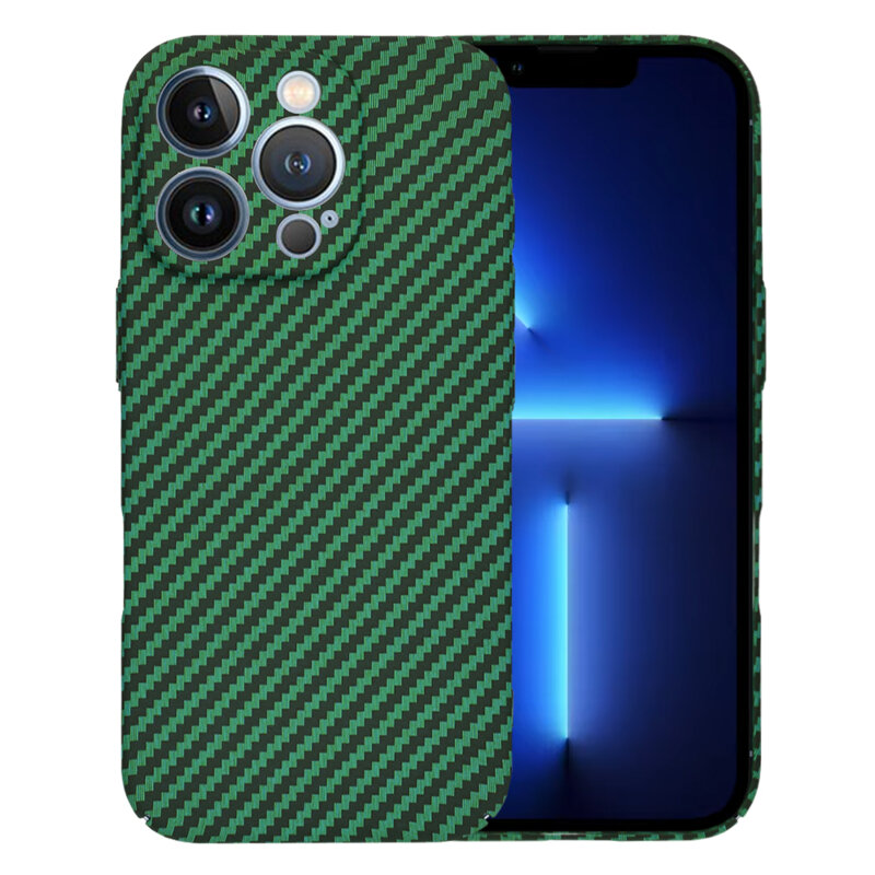 Husa iPhone 13 Pro Max Techsuit Carbonite FiberShell, verde