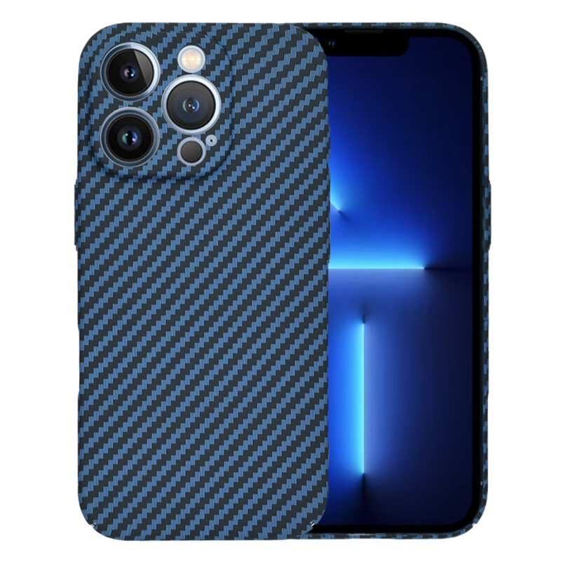 Husa iPhone 13 Pro Max Techsuit Carbonite FiberShell, cyan