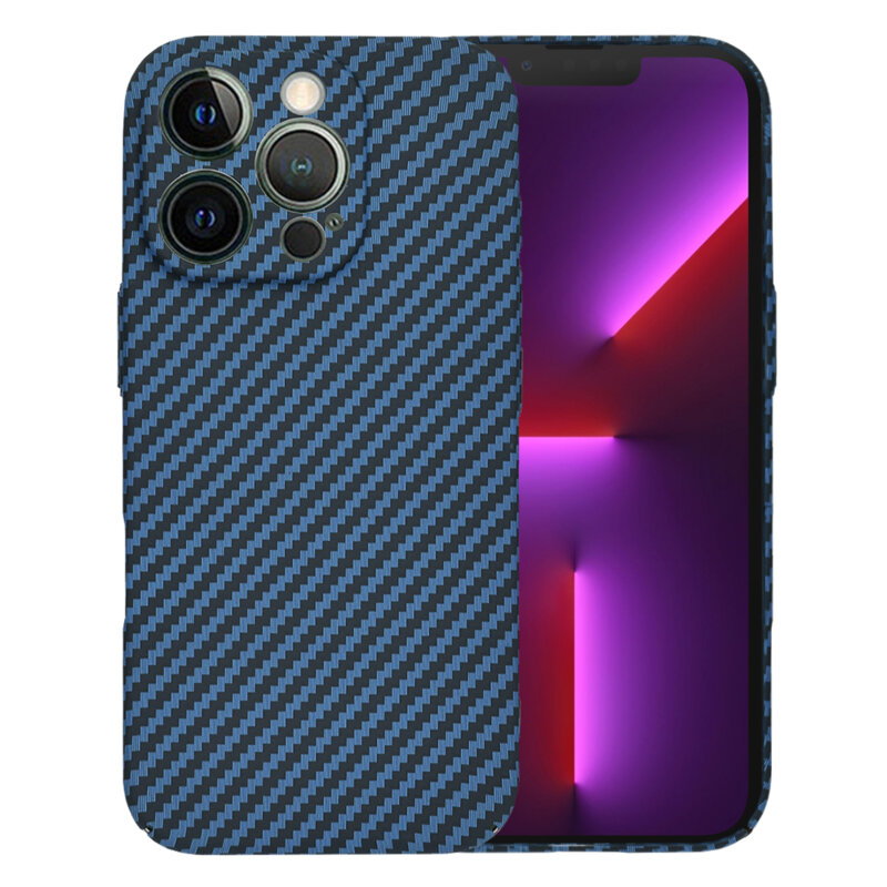Husa iPhone 13 Pro Techsuit Carbonite FiberShell, cyan