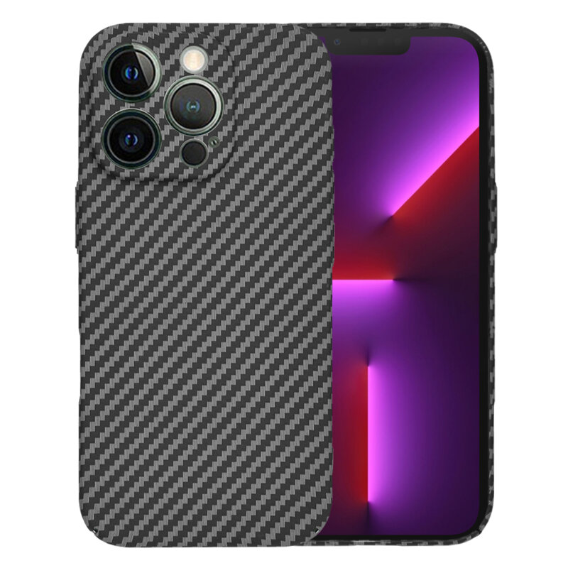 Husa iPhone 13 Pro Techsuit Carbonite FiberShell, negru