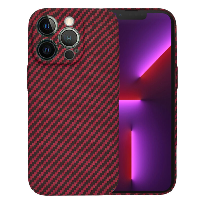 Husa iPhone 13 Pro Techsuit Carbonite FiberShell, rosu