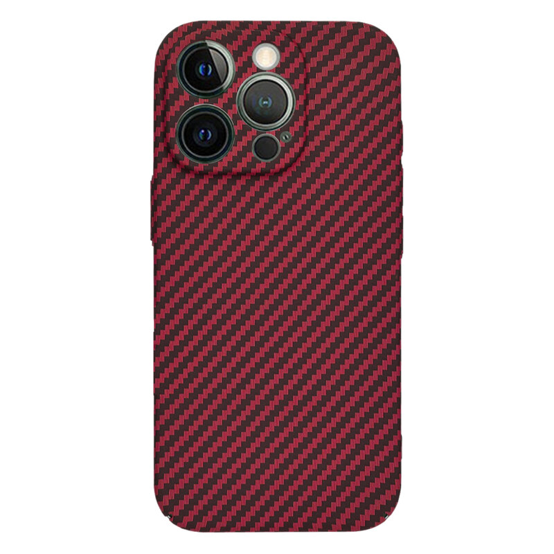 Husa iPhone 13 Pro Techsuit Carbonite FiberShell, rosu