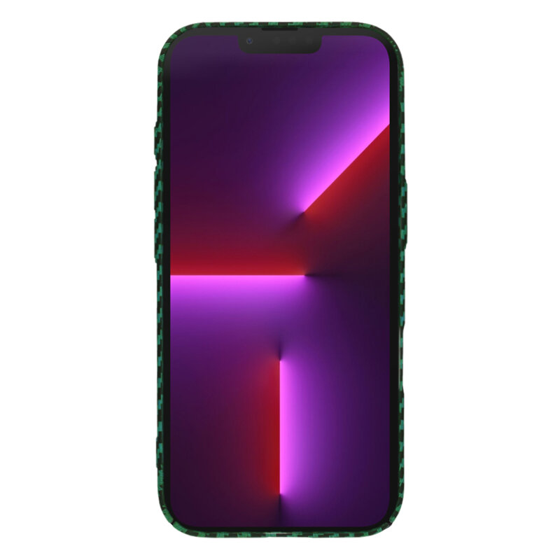 Husa iPhone 13 Pro Techsuit Carbonite FiberShell, verde