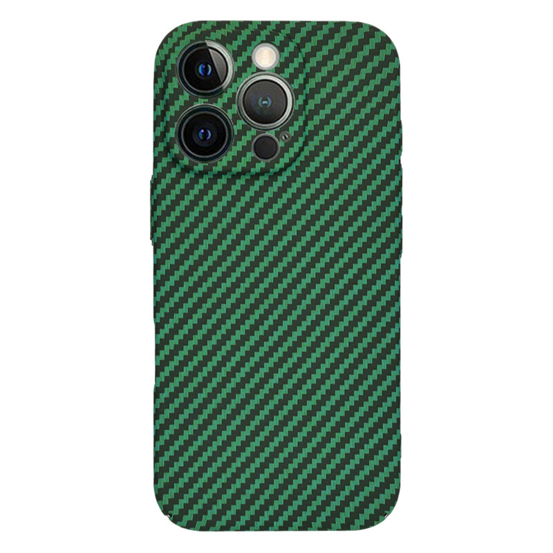 Husa iPhone 13 Pro Techsuit Carbonite FiberShell, verde