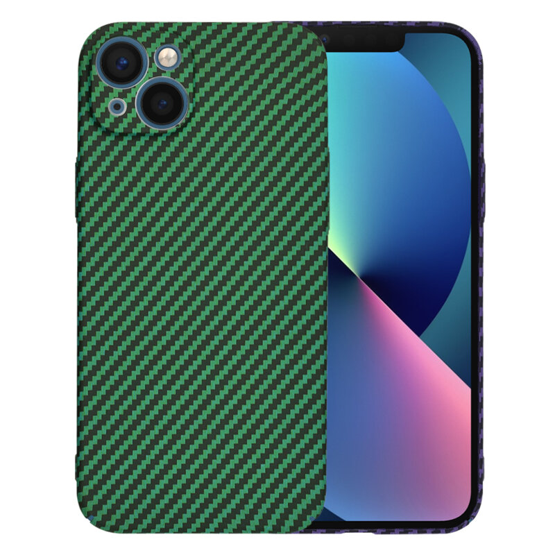 Husa iPhone 13 Techsuit Carbonite FiberShell, verde