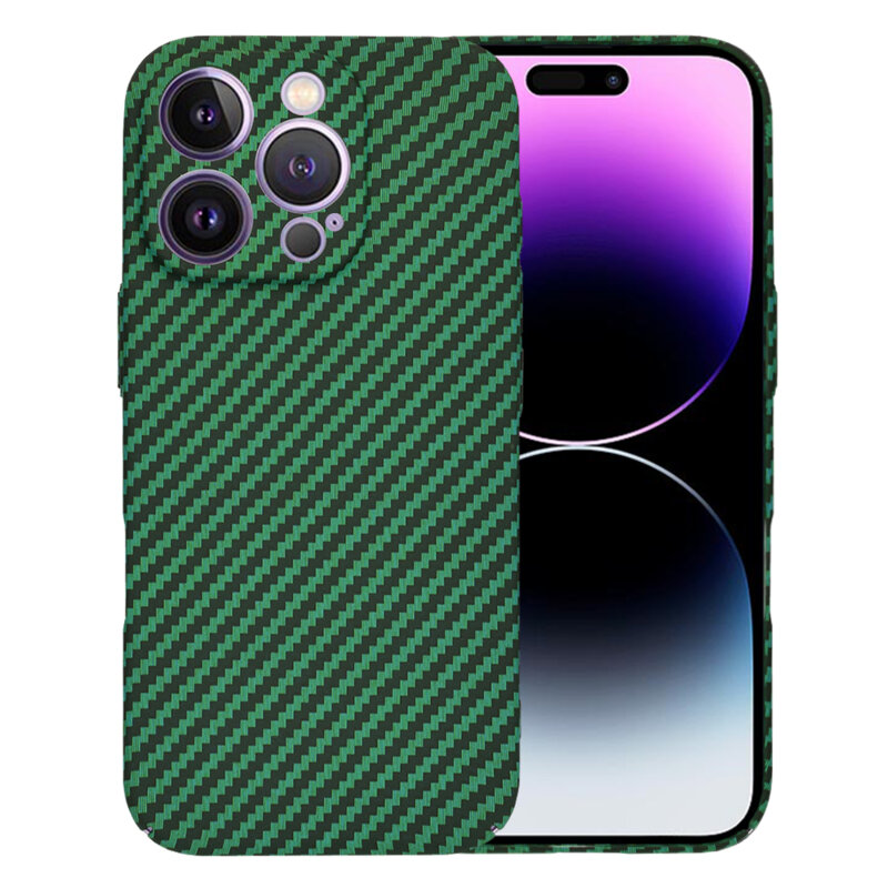 Husa iPhone 14 Pro Max Techsuit Carbonite FiberShell, verde