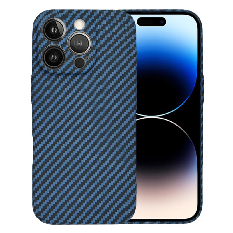 Husa iPhone 14 Pro Techsuit Carbonite FiberShell, cyan