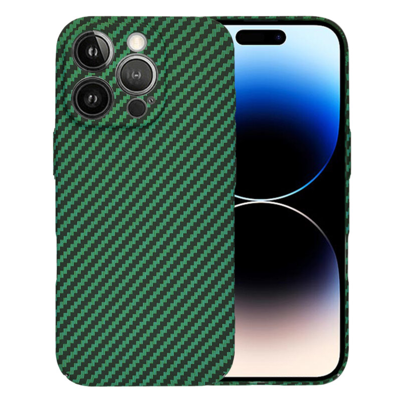Husa iPhone 14 Pro Techsuit Carbonite FiberShell, verde