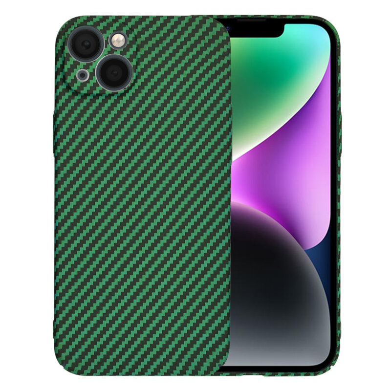 Husa iPhone 14 Techsuit Carbonite FiberShell, verde