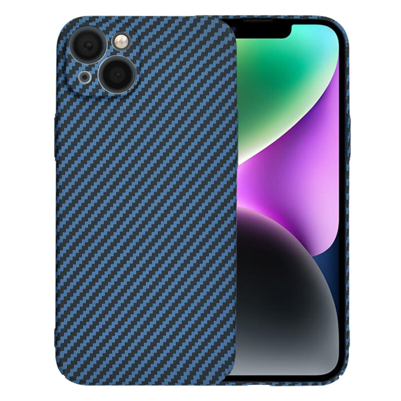 Husa iPhone 14 Techsuit Carbonite FiberShell, cyan