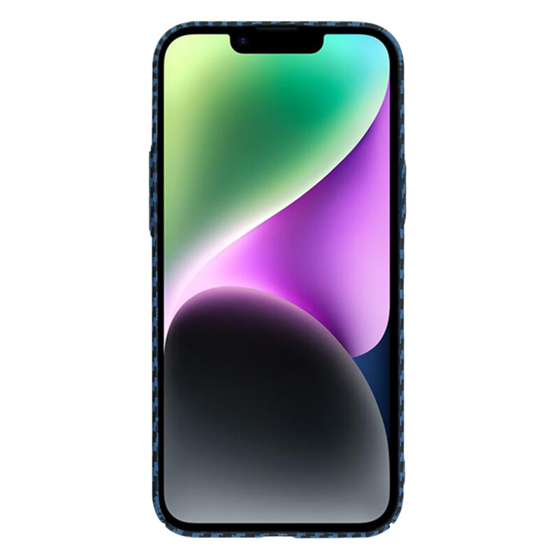 Husa iPhone 14 Techsuit Carbonite FiberShell, cyan