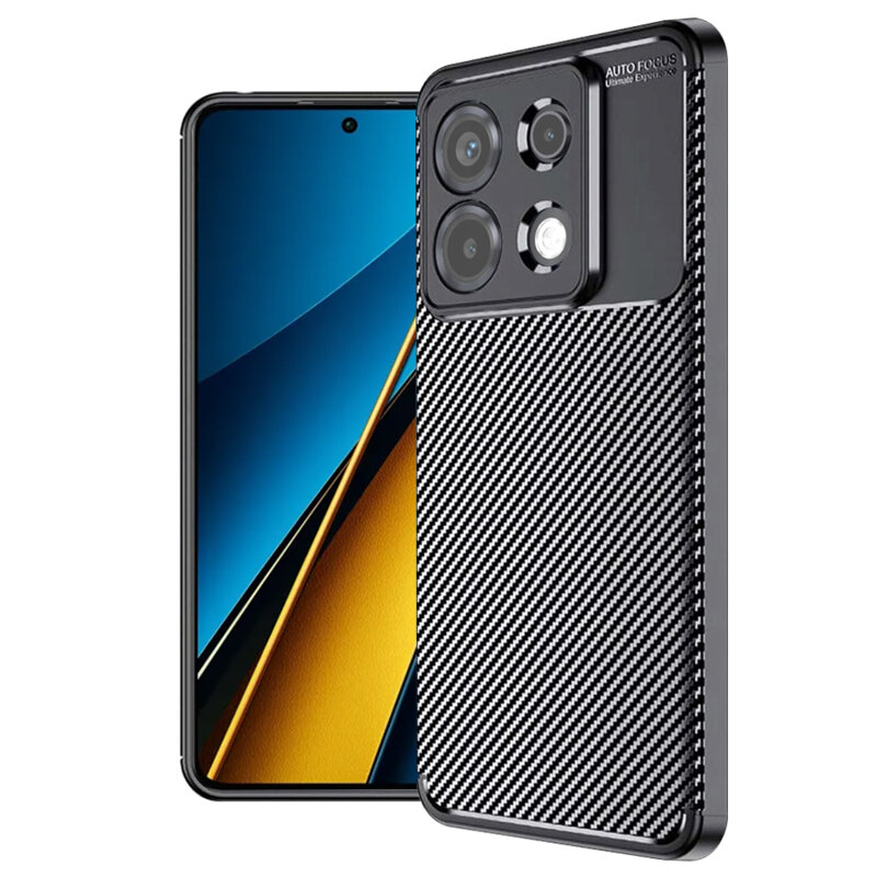 Husa Xiaomi Poco X6 Techsuit CarbonFiber, negru