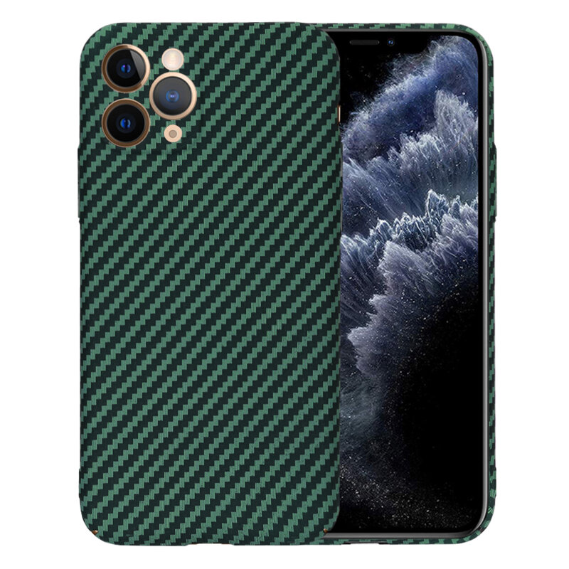 Husa iPhone 11 Pro Techsuit Carbonite FiberShell, verde
