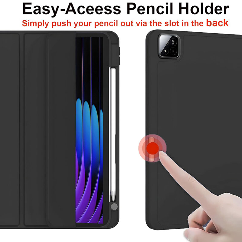 Husa Xiaomi Pad 7 Pro Techsuit Flex Trifold Pen, negru