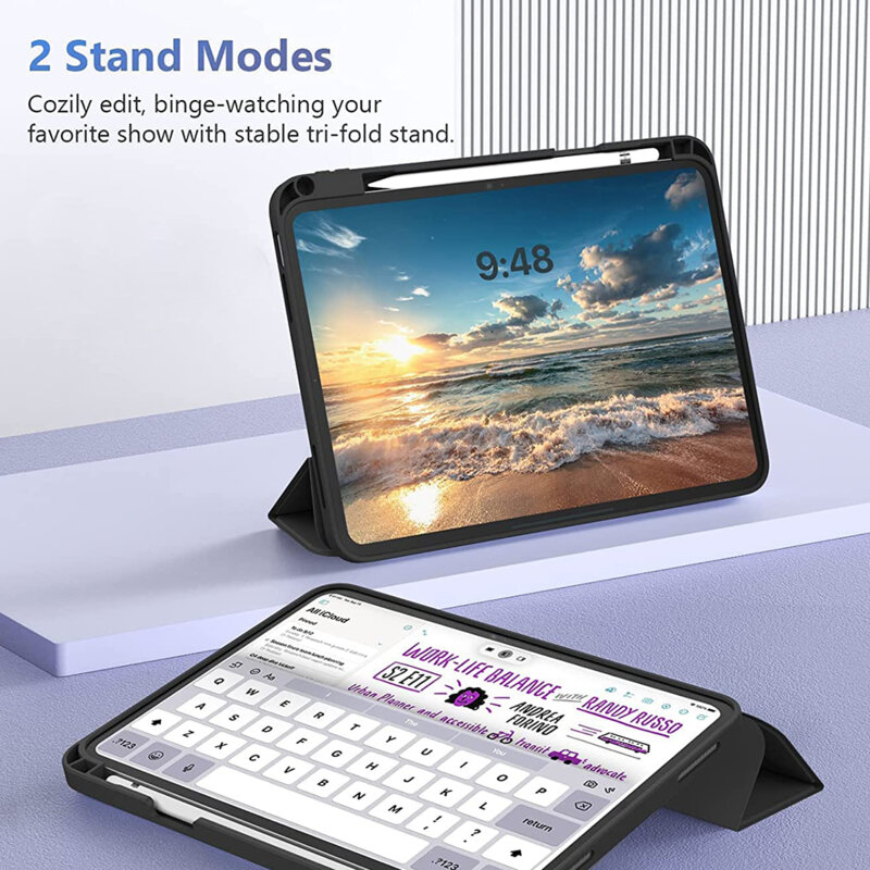 Husa Xiaomi Pad 7 Pro Techsuit Flex Trifold Pen, negru