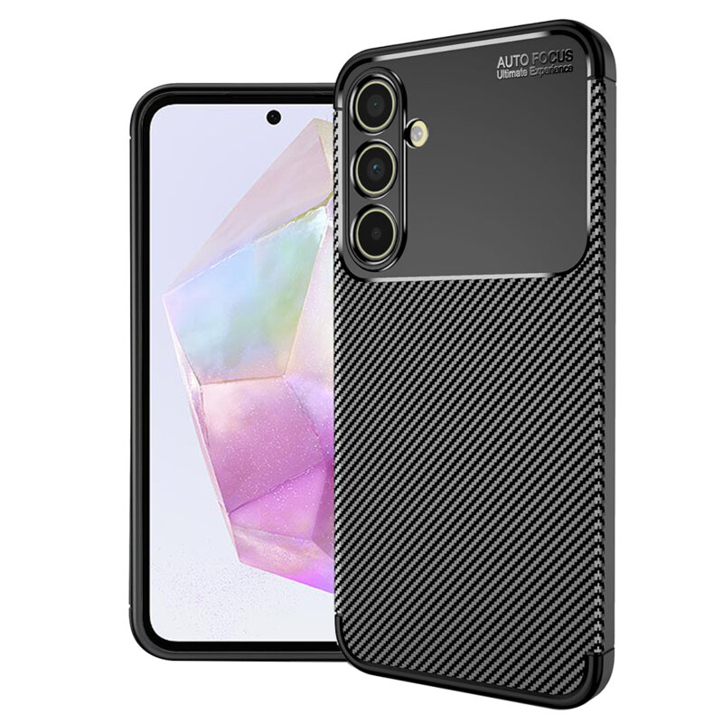 Husa Samsung Galaxy A35 5G Techsuit CarbonFiber, negru