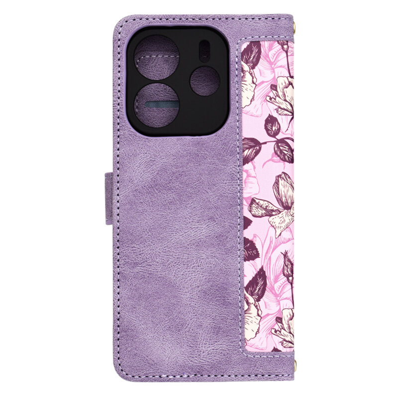 Husa personalizata fete Xiaomi Redmi Note 14 4G (Regional) Techsuit FlipCraft, mov