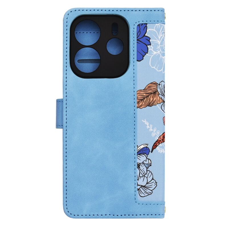 Husa personalizata fete Xiaomi Redmi Note 14 4G (Regional) Techsuit FlipCraft, bleu