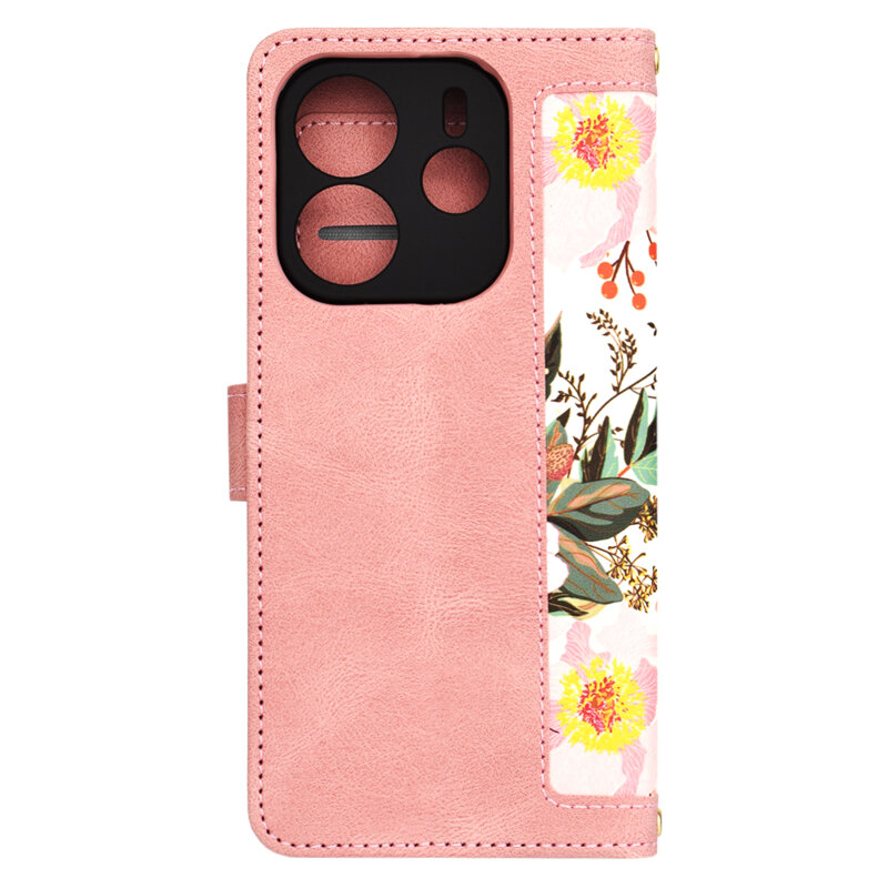 Husa personalizata fete Xiaomi Redmi Note 14 4G (Regional) Techsuit FlipCraft, roz