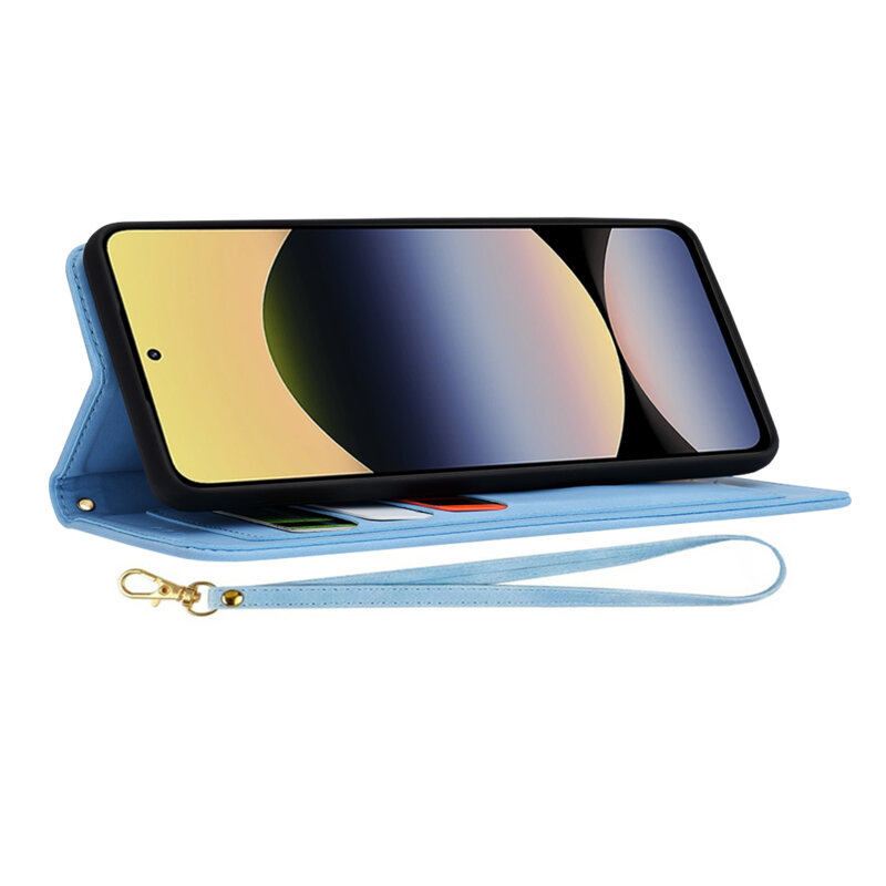 Husa personalizata fete Xiaomi Redmi Note 14 4G (Standard) Techsuit FlipCraft, bleu