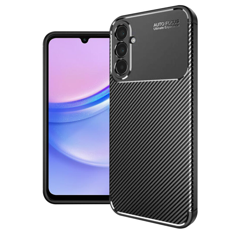 Husa Samsung Galaxy A15 4G Techsuit CarbonFiber, negru