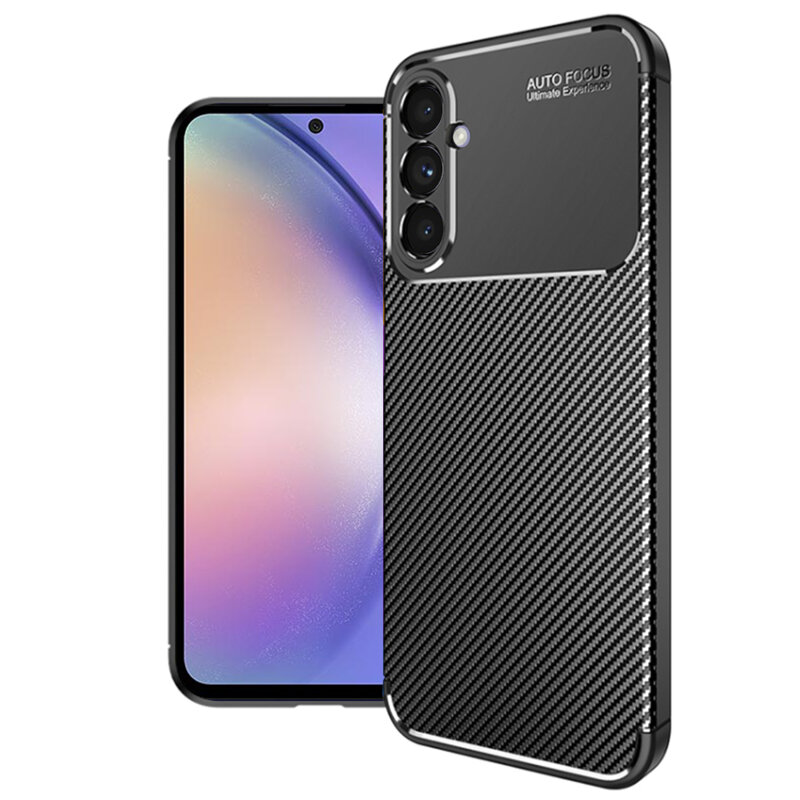 Husa Samsung Galaxy A54 Techsuit CarbonFiber, negru