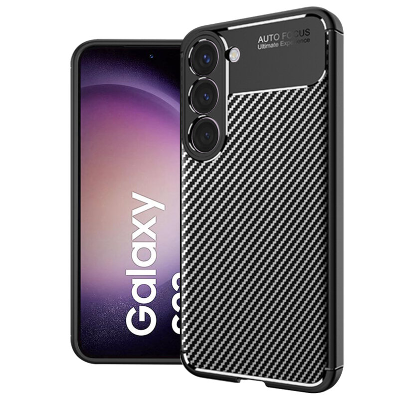 Husa Samsung Galaxy S23 Techsuit CarbonFiber, negru