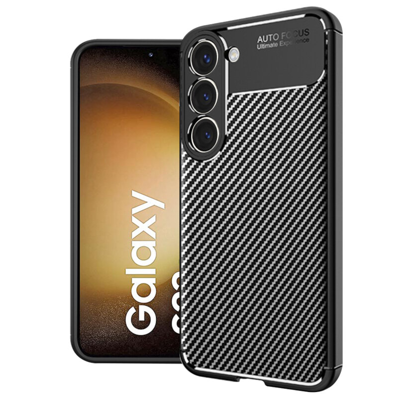 Husa Samsung Galaxy S23 Plus Techsuit CarbonFiber, negru