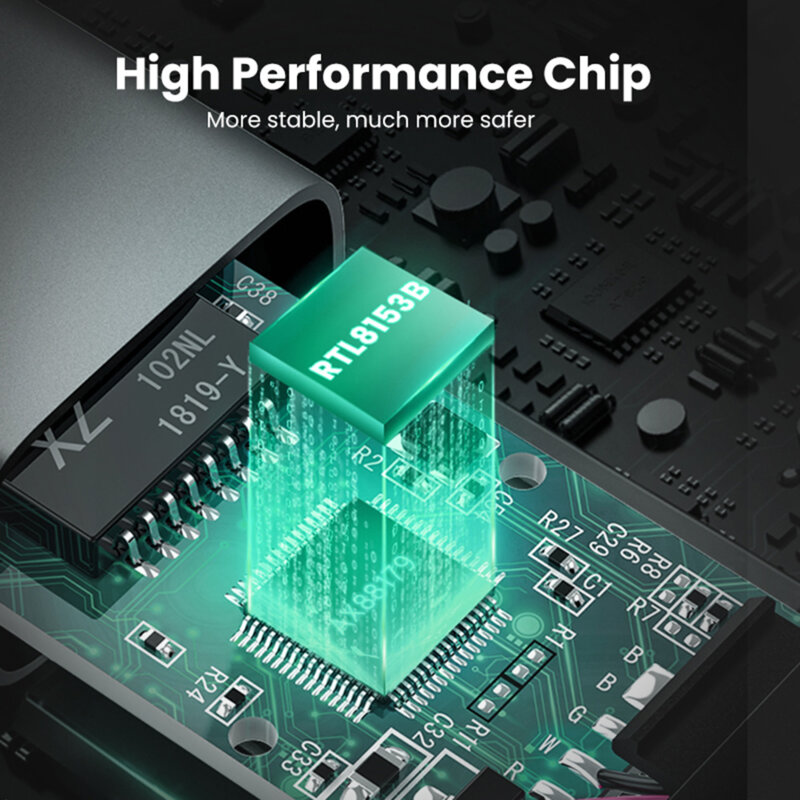 Adaptor internet USB-C la RJ45 Ugreen, 1000Mbps, gri, 50737