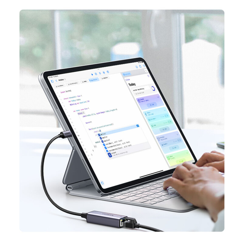 Adaptor internet USB-C la RJ45 Ugreen, 1000Mbps, gri, 50737