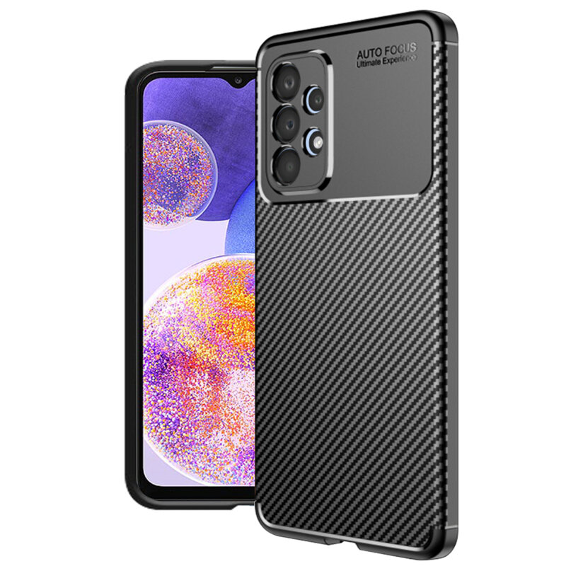 Husa Samsung Galaxy A23 Techsuit CarbonFiber, negru