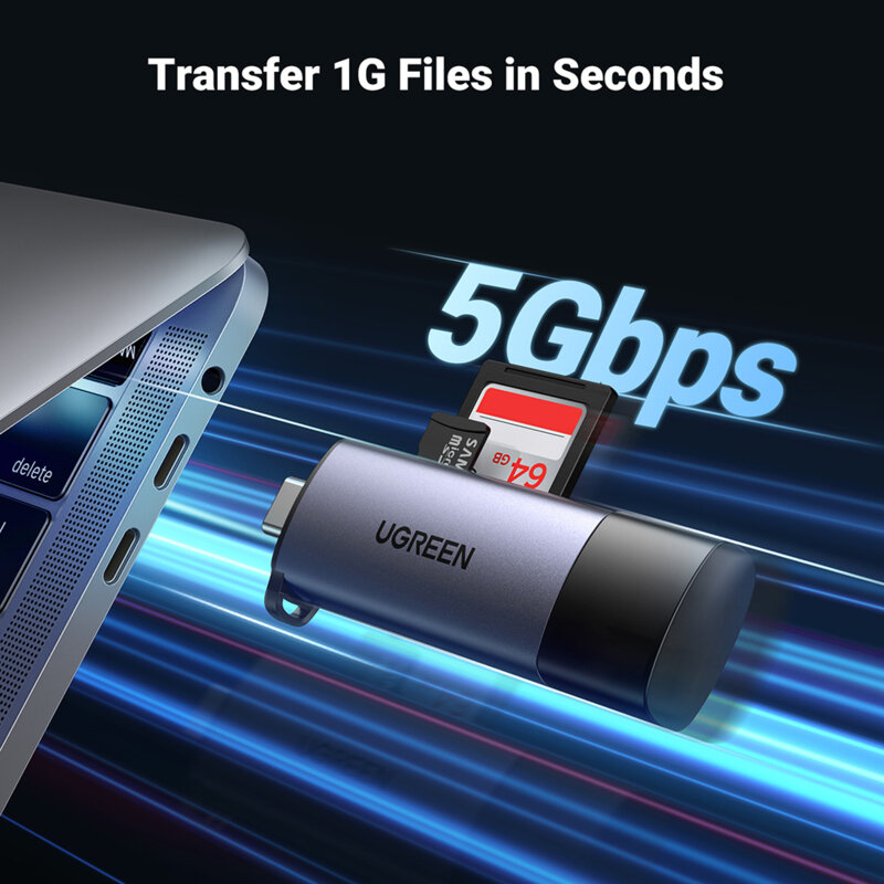 Adaptor OTG USB/USB-C, cititor carduri microSD Ugreen, 50706