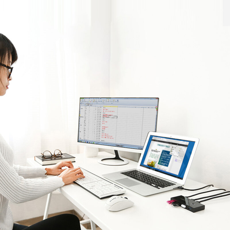 Hub 4x USB, docking station Ugreen Sharing Switch Box, 30768