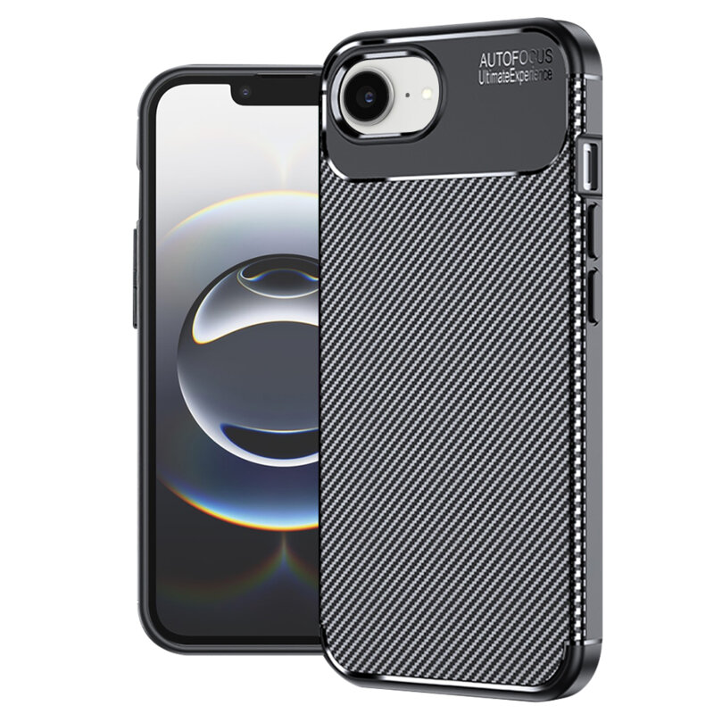 Husa iPhone 16e Techsuit CarbonFiber, negru