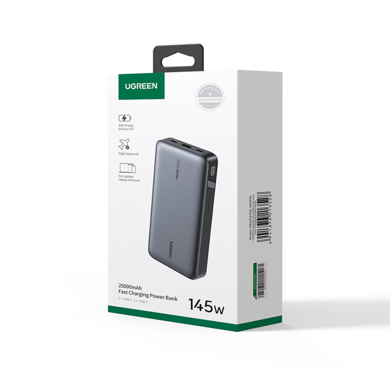 Baterie externa telefon 25000mAh Ugreen, 145W, gri, 90597A